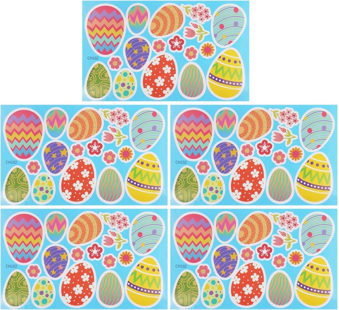 KESYOO 5pcs Easter Egg Wall Stickers Easter Decorations Colorful Window Clings Decor Decal Stickers for Home Office Kids School Party Decorations Supplies B