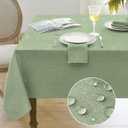 Softalker Linen Textured Rectangle Tablecloth, Waterproof Wipeable Farmhouse Burlap Table Cloth, Stain Resistant Table Covers for Kitchen Dining Holiday Party (60 x 120, Sage Green)