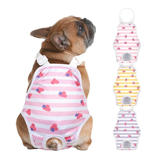 Jollywoods 3 Pack Washable Female Dog Diaper Onesie Sanitary Pantie with Adjustable Suspender, Reusable Fixed Doggie Diapers, Super Absorbent Leakproof for Small Medium Large Dog in Heat Cycle XL