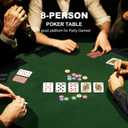 48 Inch Foldable Poker Table Top for 8 Players, Octagon Poker Table Topper with Chips Tray & Cup Holders, Professional Texas Holdem Poker Table Mat with Carrying Bag for Card Casino Games (Green)