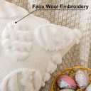 Set of 2 White Easter Egg Faux Fur Throw Pillow Covers 18x18 inches Velvet Spring Pillow Covers for Couch Bedroom Decorations Fluffy Floral Pillowcases for Farmhouse