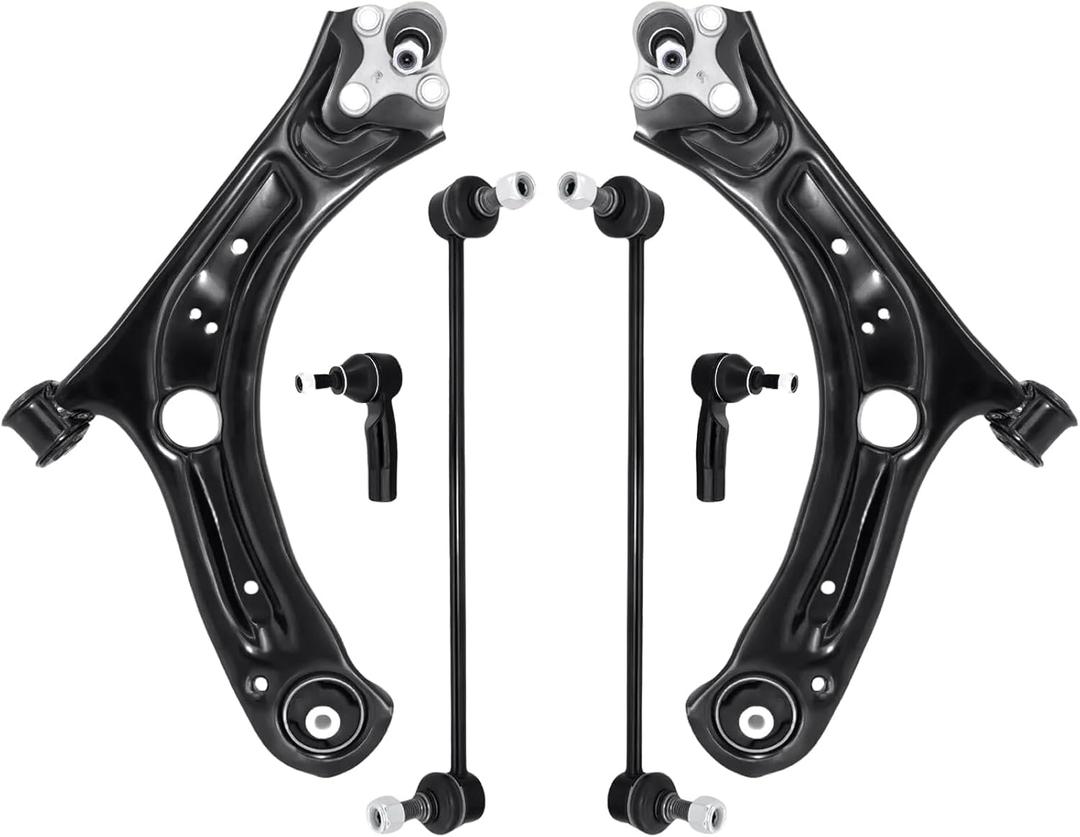 Front Control Arm Suspension Kit Ball Joint Sway Bar Stabilizer Link Tie Rod Compatible with 2012-2019 Volkswagen Beetle, 2012-2021 Passat