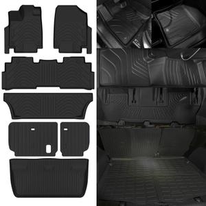 Floor Mats for 2018-2025 2026 Honda Odyssey Floor Mats & Trunk Mat & Backrest Mats Replacement for Honda Odyssey Accessories All Season Odorless Anti-Slip Floor Liner