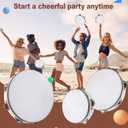 3 Pack Tambourine for Adults Hand Held Wood Single Row Tambourine Metal Jingles Musical Educational Instrument Rhythm Percussion for KTV, Party, Church (6 Inch+8 Inch+10 Inch)