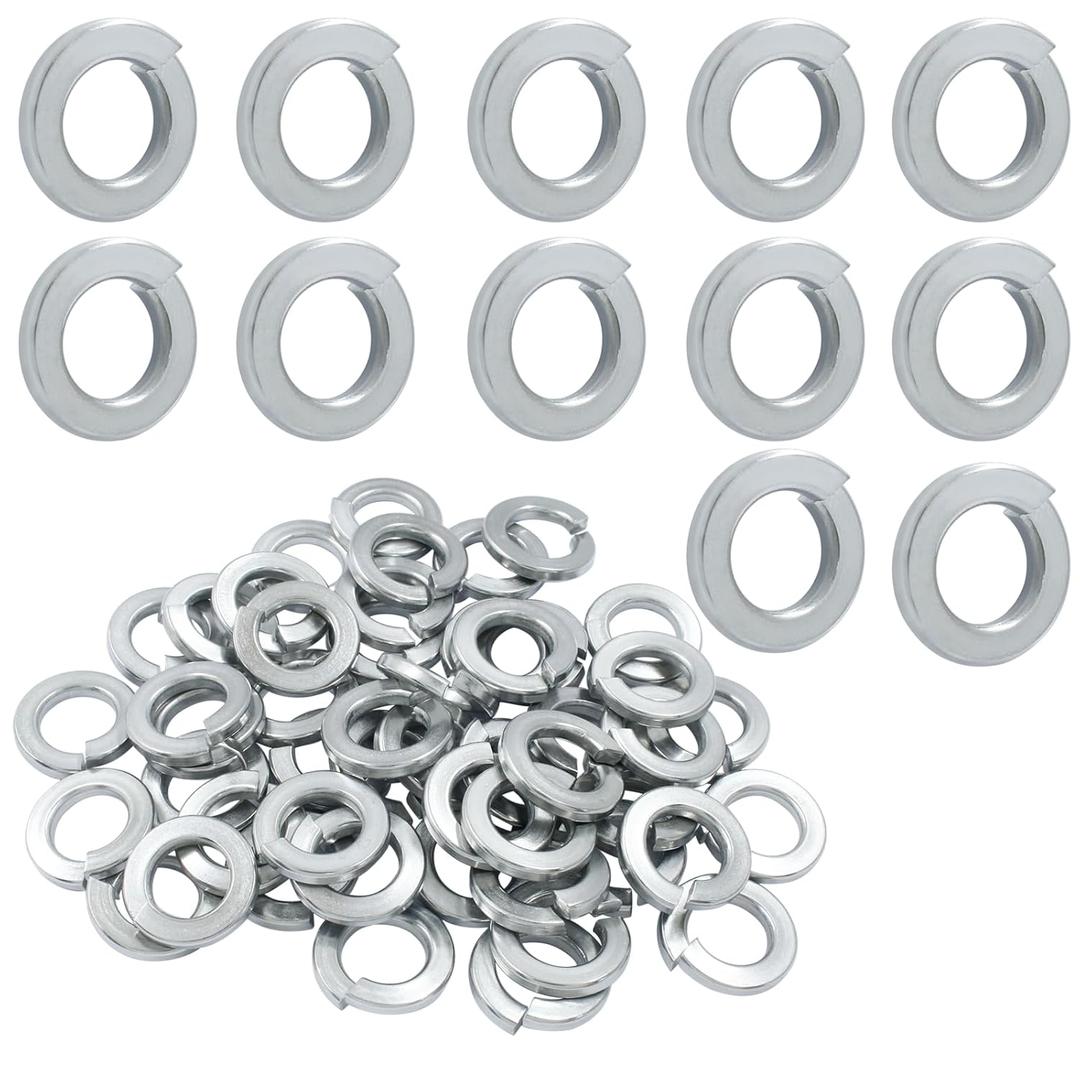 BokWin 100 Pcs Spring Lock Washer M6 Stainless Steel Split Lock Washers(Silver)