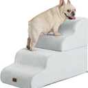Made4Pets Dog Stairs Ramp for Bed 19.7" H, 4-Step Dog Steps for High Bed Couch Sofa Climbing, 35D Foam Pet Steps for Small Dogs and Cats, Non-Slip Bottom Pet Stairs, Light Grey
