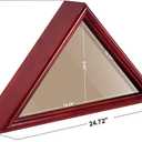 Flag Display Case for 9.5'x5' American Veteran Burial Flag with HD Tempered Glass, Wall Mounted Memorial Flag Holders for Folded Funeral Flag Wooden Triangle Flag Frame Shadow Box, Mahogany