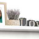Americanflat 24" Floating Shelf - Made of Engineered Wood with Lipped Ledge - Long Floating Wall Shelves for Bedroom, Bathroom, Kitchen, Office, and Living Room - White