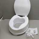 Raised Toilet Seat with Lid for Elderly, 6" High Toilet Seat for Elongated or Standard Commode, Raised Toilet Seat for Seniors, Handicap Toilet Seat Riser with Cover