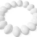 JOYIN 36 Pcs Easter White Wooden Egg, Fake Eggs Plain Decorating for DIY Paint Your Own Egg Decor, Easter Craft, Basket Stuffers, School Activities Supplies