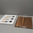 Juvale Wooden Cheese Charcuterie Board with Slate Inlay, 4-Piece Knife Set, 3 Signs (14 x 11 In, 9 Pieces)
