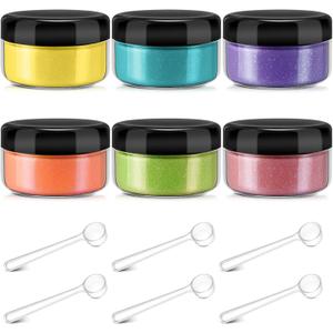 Heigble 6 Pcs 0.5 Ounce Glitter Embossing Powder Set for DIY Crafts Greeting Cards Making Scrapbooking Wedding Invitations (Bright Color)