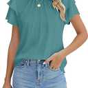 Blooming Jelly Women Dressy Casual Tops Business Work Blouses Summer Shirts Short Sleeve Crew Neck Outfits 2025 XL