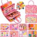 Busy Book for Toddlers 1-3, Montessori Toys Busy Board for 1 2 3 4 Year Old Girl Birthday Gift Educational Learning Quiet Activity Book Airplane Car Travel Toys for Tollders Kids 1-3