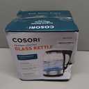 Cosori Electric Kettle, No Plastic Contact With Water, Wide Mouth For Easy Cleaning, Auto Shut Off, 1.7L Tea Kettle & Hot Water Boiler, Water Heater & Teapot, Borosilicate Glass, Black, 1500W (1.8 Quarts)