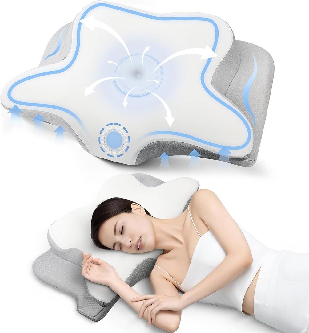 Cervical Neck Pillows for Pain Relief, Deep Sleep Pillow Ergonomic Contour Design for Side & Back Sleeper Shoulder Pain Relief Provides Ultra-Soft Cloud Support & Breathable