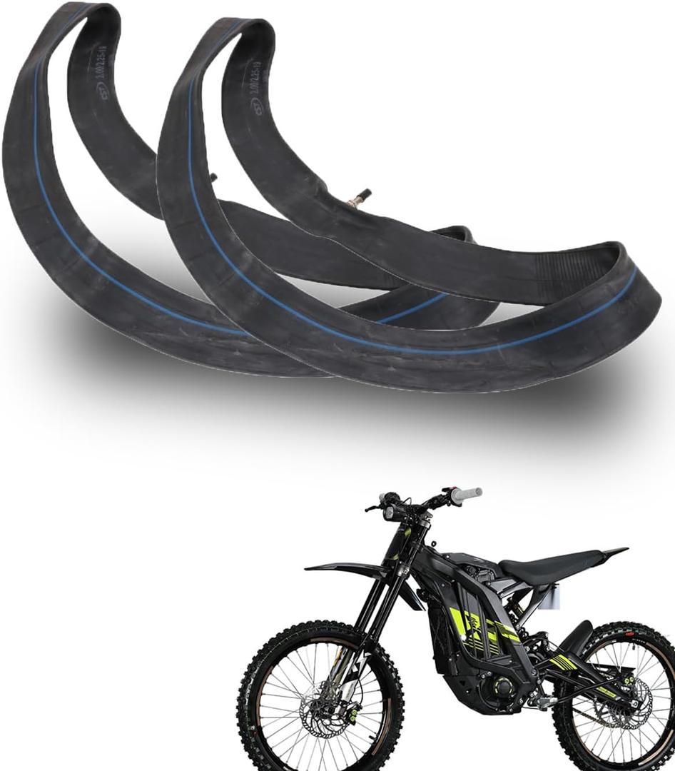 JFG RACING 2 Pcs Motorcycle 2.00/2.25-19 225/250-19 Inner Tube 19 Replacement Tubes Tire Tires Compatible To Sur-Ron Electric Dirtbike Pit Bike Dirt Bike (Black)