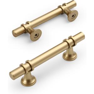 Amerdeco 10 Pack Matte Gold Cabinet Pulls 3 Inch(76MM) Hole Centers Kitchen Cabinet Handles Cabinets Hardware Drawer Pulls ZH0058