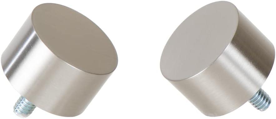 Ivilon End Cap Finials for Curtain Rods of 7/8 and 1 Inch Diameter Color Brushed Nickel