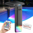 Solar Pool Lights Only for Inground Pools with Remote, 56 LEDs Brighter 3-Sided 180° Underwater Glow, 10 Colors 4 Modes, 3 Brightness Levels, IP68 Waterproof（1 Pack）