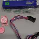Airtag Dog Collar, with Waterproof airtag Holder, Original Stylish Cute Pattern Design. QR Code ID Buckle, Comfortable Soft Cotton for Medium Dogs (M(13~20), Pink Garden)