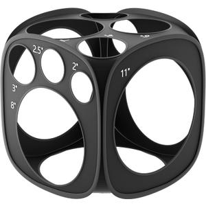 Collapsible Balloon Sizer Cube Box with 13 Sizes (2-12 Inch), Black No Assembly Required Measurement Tool for Balloon Decorations, Arches and Columns (Black)