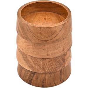 Samhita Snack Bowl Handcrafted Acacia Wood Set of 4 – Wooden Bowls for Appetizers, Nuts, Condiments, Snacks & Gift Giving (5" X 5" X 1.5")