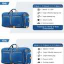 Gonex 80L Packable Travel Duffle Bag Foldable Duffel Bags for Luggage Gym Sports Camping Travelling Cycling Storage Shopping Water & Tear Resistant Deep Blue