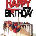 Glitter Have a Killer Birthday Cake Topper Bloody Halloween Happy Birthday Cake PickHorror Classic Theme Halloween Party Cake Decorations