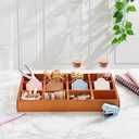 Juvale Wooden Drawer Organizer with 12 Compartments, Divided Tray for Arts and Crafts Supplies, Stationery, Small Items, 12 Grid Sorting Tray, Dark Brown (13.2 x 9.2 x 1.5 Inches) (Cedar)