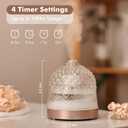 200ml Glass Reservoir Essential Oil Diffuser with Glass Dome Ultrasonic Aromatherapy Diffuser with Four Timer Colorful Light Auto-Off for Home Office Bedroom