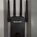 NEWFAST AC1200 WiFi Extender NF-RE523,2026 WiFi Repeater, 1200Mbps Internet Booster,WiFi Extender Signal Booster for Home with Dual Band Antenna,Covers Up to 9800 sq. ft,Compact Design (Black)