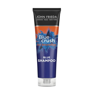 John Frieda Blue Crush Blue Shampoo for Brunettes, Crush Brassy Hair Tones for Brunettes, 8.3 oz 