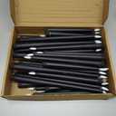 Rossesay 48 Pcs Flameless LED Taper Candles Battery Operated Candles 4 Sizes of 8.5'', 9.65'', 10.83'', 12.8'' Flameless Candlesticks Flickering for Halloween Christmas Church Wedding(Black)