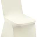 VEVOR 100 PCS Beige Chair Covers Polyester Spandex Chair Cover Stretch Slipcovers for Wedding Party Dining Banquet Chair Flat-Front Covers