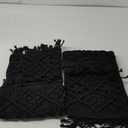 Throw Pillow Cases, Decorative Cushion Cover, Boho Woven Pillowcase for Home Party Office and Outdoor Decoration, Soft Woven Pillow Case with Tassels, Set of 2 Macrame Cushion Case (17"x17", Black)