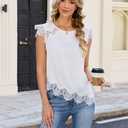JTD Women's Sleeveless Tops Lace Trim Tank Tops Casual Loose Blouses 2026 Summer Trendy Dressy Tank Shirt White (L)