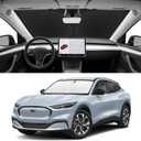 Custom Fit Windshield Sun Shade for Ford Mustang Mach-E 2021-2026, Blocks UV & Heat, Front Window Sunshade Accessories, Easy Fold & Store Keep Your Car Cooler