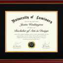 Luminary 15x18 Wood Diploma Frame with 11x14 Opening Black Mat for College Degree Certificate Document, Cherry Red Color Wooden Frame with Tempered Glass Panel for Wall Mount Display