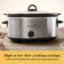 Crock-Pot 7-Quart Manual Slow Cooker, Family Size Serves 8+ People & Fits 6-lb Roast, Removable Stoneware with Warming Setting, Dishwasher Safe for Easy Cleanup, Stainless Steel