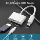 Lightning to HDMI Adapter for iPhone to TV, HDMI Adapter 1080P Digital AV Sync Screen Connector Cable with Lightning Charging Port for iPhone 14/13/12/11/XS/XR/X/8/7/iPad, No Power Needed
