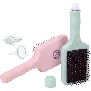 GoPong Party Brush Flask 2 Pack (16 oz Total) - Hidden Alcohol Travel Flasks  Secret Liquor Containers for Beaches, Cruises, and Sports Events  Includes Funnel & Spout (Pink, Green)