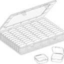 Bead Organizer Box,61pcs Clear Plastic Storage Containers Set, Clear Large Capacity Small Bead Organizers and Storage Plastic Cases with Labels, for Jewelry, Crafts, Diamonds Storage