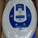 Mayfair Aurora Slow Close Toilet Seat, Easy Clean Hinges and Adjustable Perfect Fit Plastic Seat, Made in USA, Elongated, Biscuit