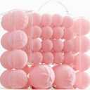 Velvet Christmas Ball Ornaments - 46pcs Flocked Christmas Tree Decorations Set Assorted Shatterproof Hanging Ornaments with Loop for Xmas Holiday Home Decor, 3 Sizes (Pink)