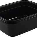 18 Quart Black Plastic Rectangular Wash Basin Tub, Set of 2
