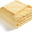 Vessia Flannel Fleece Throw Blanket(50x70 inch), 3D Jacquard Light Yellow Fuzzy and Warm Blanket for Couch,Sofa,Bed,Chair, 300GSM Super Soft Touch Cozy Lightweight Throw for All-Season Home Decor