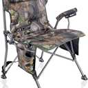 REDCAMP Oversized Hunting Chairs for Blinds with Thickened Cotton, Portable Folding Camo Padded Camping Chairs for Adults Hunting Seats with Hard Arms for Outside Outdoor, Camouflage