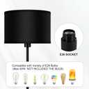 AUQUEE Floor Lamps for Living Room, Modern Standing Lamp, Black Lamp Shades, Foot Switch, Simple Pole Lamps Corner Lamp for Bedroom,Office, Living Room, Den, Bright Reading Floor Lamp(Without Bulb)