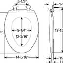 Bemis 7300EC Toilet Seat, Removes for Easy Cleaning, Durable Plastic, Made in USA, Elongated, White
